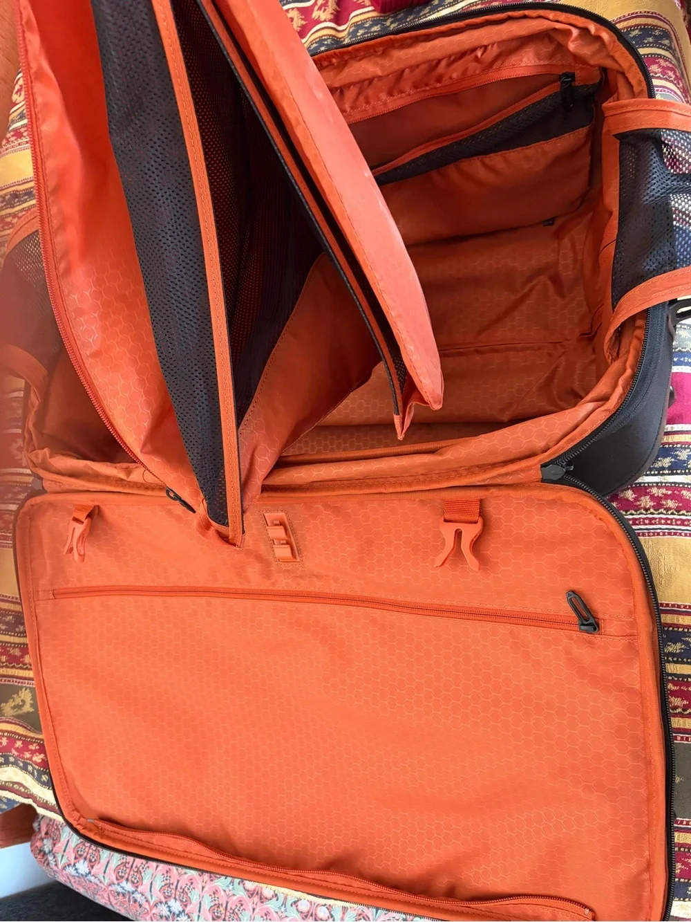 T-Tech by TUMI Carry-On Rolling Suitcase – Black – Orange Interior